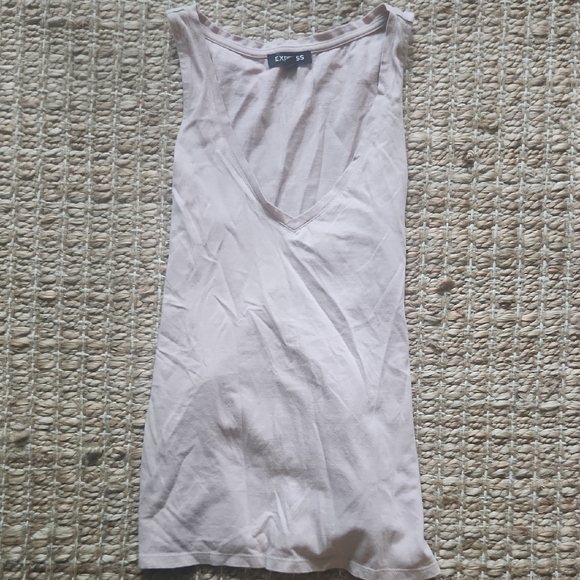 Express Fitted Gray Sleeveless Tank Top - Picture 1 of 3